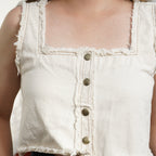 Top Desflecado Solera Beige